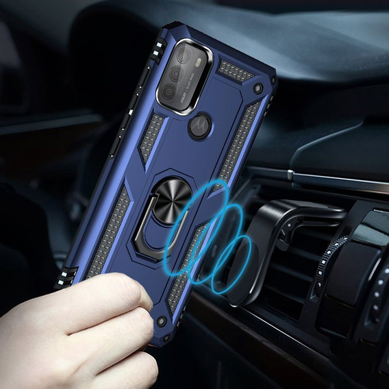 Etui pancerne do Motorola Moto G50, Nox Case Ring, niebieskie