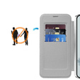 Etui z klapką do Google Pixel 9A, RFID Wallet MagSafe z ochroną aparatu, srebrne