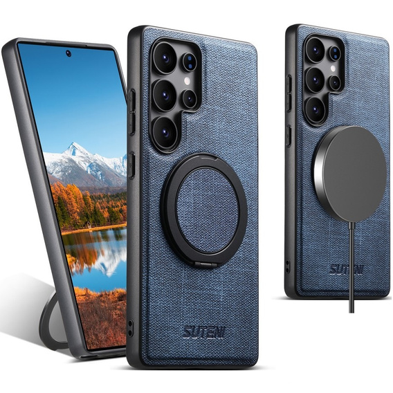 Etui do Samsung Galaxy S25 Ultra, SUTENI G3, magnetyczne z podstawką – niebieskie