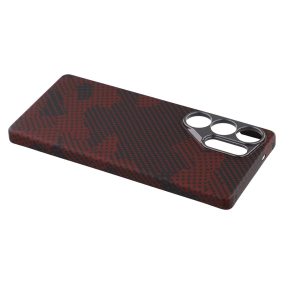 Etui do Samsung Galaxy S25 Ultra, Aramid Fiber MagSafe, czarne / czerwone