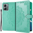 Etui z klapką do Motorola Moto G14, Mandala, zielone