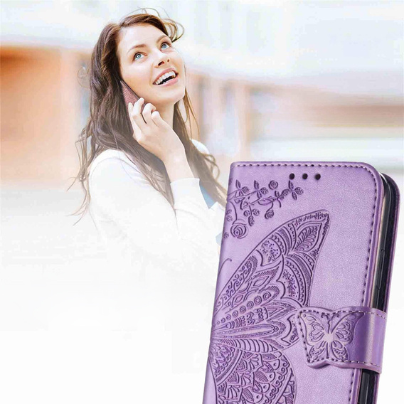 Etui z klapką do Xiaomi 15T Pro, Butterfly, fioletowe