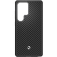 Etui Spigen do Samsung Galaxy S25 Ultra, Enzo Aramid MagSafe, carbon czarne + Szkło Hartowane 9H