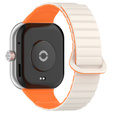 Pasek Silikonowy do Xiaomi Redmi Watch 4 / Xiaomi Smart Band 8 Pro / Xiaomi Smart Band 9 Pro, Beżowy/Pomarańczowy