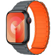 Pasek Silikonowy do Apple Watch 1/2/3/4/5/6/7/8/9/10/11/SE Ultra 1/2/3 42/44/45/46/49mm, Szary/Pomarańczowy