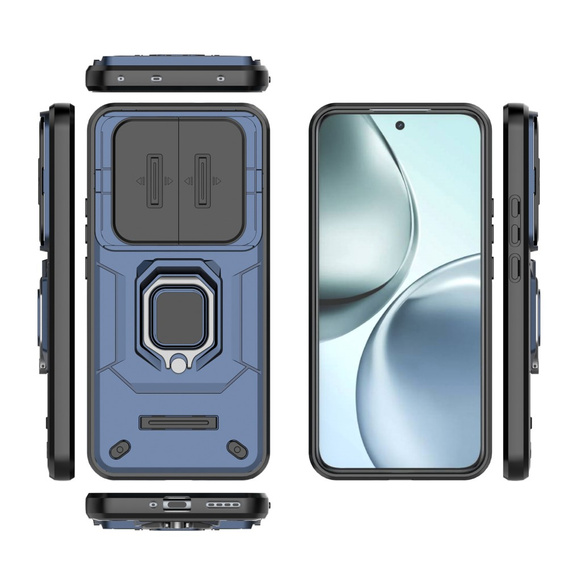 Etui pancerne do Realme 14 Pro+ 5G, CamShield Slide, niebieskie