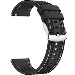 Pasek silikonowo nylonowy Uniwersalny 22mm, Czarny