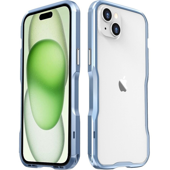 Etui LUPHIE do iPhone 15 Plus, Armor Bumper, niebieskie