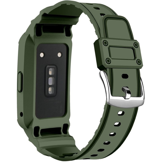 Pasek z Etui do Huawei Band 6 / Huawei Band 7, Army Green