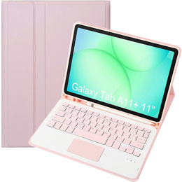 Etui z klawiaturą Bluetooth i touchpadem do Samsung Galaxy Tab A11+ – różowe