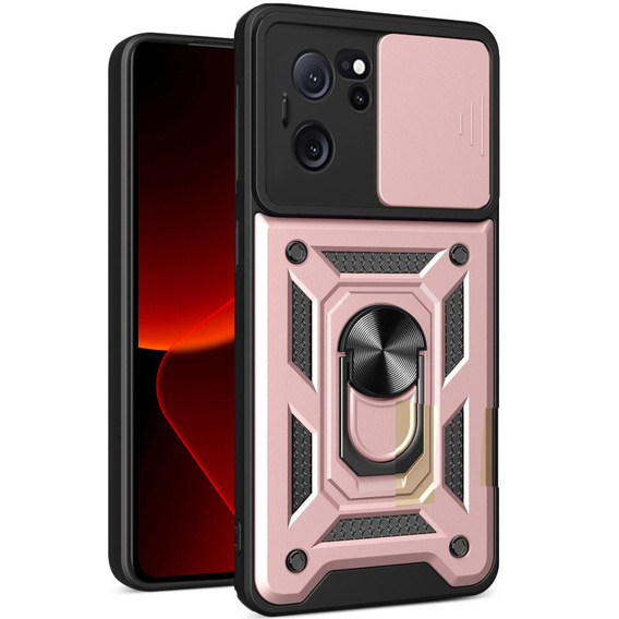 Etui pancerne do Xiaomi 13T / 13T Pro, CamShield Slide, różowe rose gold