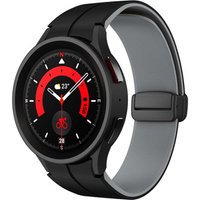 Pasek Silikonowy do Samsung Galaxy Watch 4/5/6 40/42/43/44/45/46/47mm, Czarny / Szary