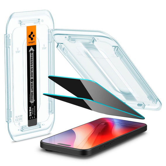 SPIGEN Szkło Hartowane Prywatyzujące do iPhone 17 Pro Max / 16 Pro Max, Glas.TR Privacy (2 sztuki)