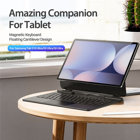 Etui z klawiaturą Bluetooth do Samsung Galaxy Tab S10 Ultra / S9 Ultra / S8 Ultra Dux Ducis – czarne