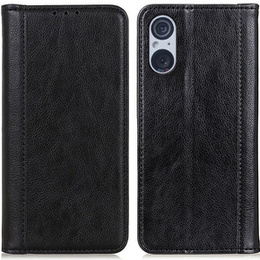 Etui do Sony Xperia 5 V, Wallet Litchi Leather, czarne