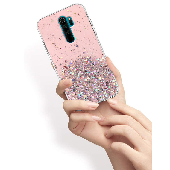Etui do Xiaomi Redmi Note 8 Pro, Glittery, różowe