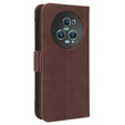 Etui z klapką do Honor Magic 5 Pro 5G, Card Slot, brązowe