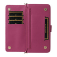 Etui z klapką do Oppo Reno 13 Pro 5G, Crossbody Leather Wallet, bordowe