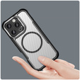 Etui do iPhone 16 Pro Max, Fusion Hybrid Carbon, do MagSafe, czarne