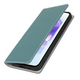 Etui z klapką do Samsung Galaxy S25+ Plus, Litchi Skin Grain, niebieskie