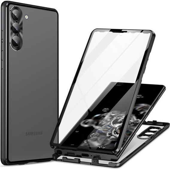 Etui do Samsung Galaxy S23 Plus, Magnetic Dual Glass, czarne