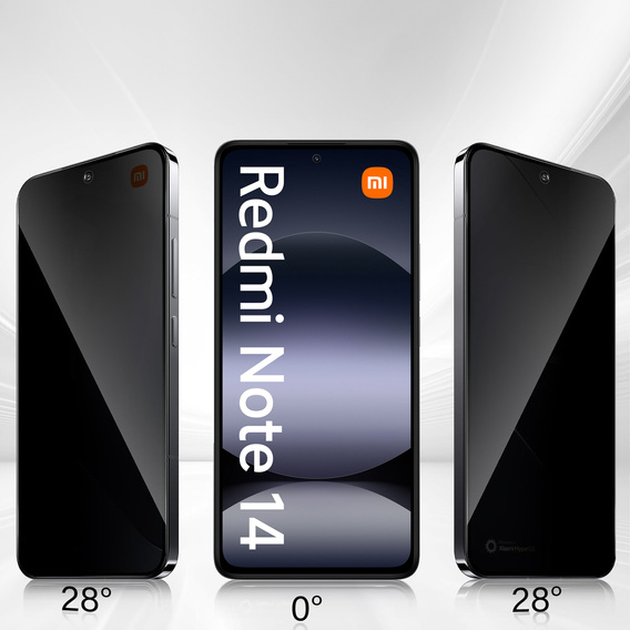 2x Szkło Prywatyzujące do Xiaomi Redmi Note 14 4G, ERBORD Anti-Spy Hartowane