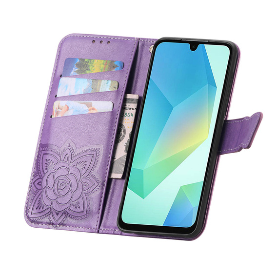 Etui z klapką do Honor Magic 8 Lite, Butterfly, fioletowe
