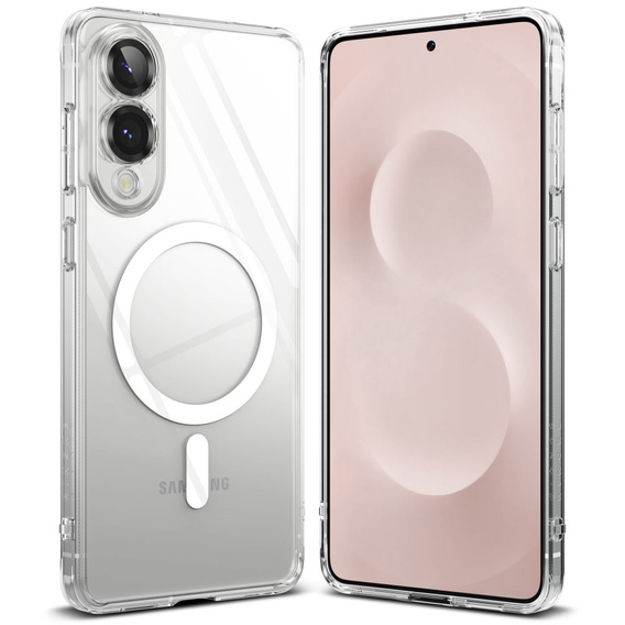 Etui Ringke Fusion MagSafe do Samsung Galaxy S25 Edge – Przezroczyste + Szkło Hartowane 9H