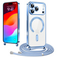 Etui do iPhone 17 Pro, Electro MagSafe, niebieskie + Smycz