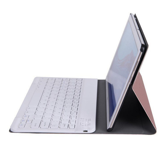 Etui z klawiaturą do MediaPad T5 10.1, różowe rose gold