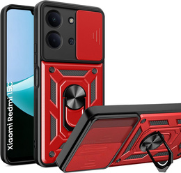 Etui pancerne do Xiaomi Redmi 15C 4G/LTE, CamShield Slide, czerwone