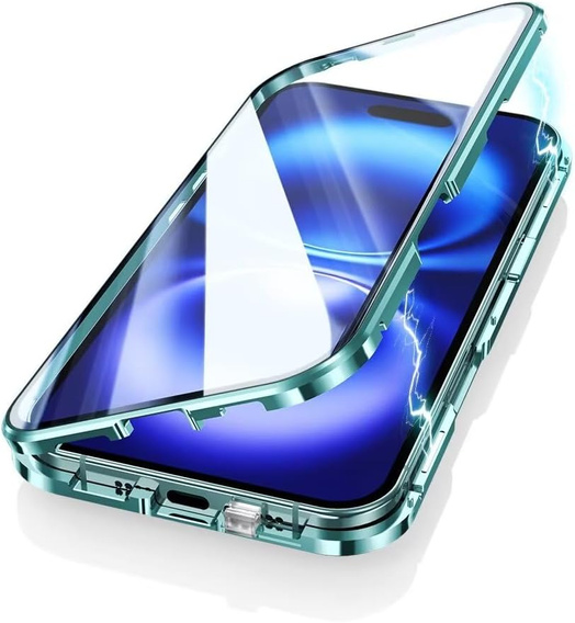 Etui Magnetic Dual Glass MagSafe do iPhone 16, zielone