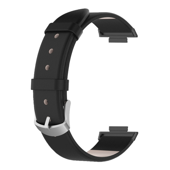 Pasek Skórzany do Xiaomi Redmi Watch 4 / Xiaomi Smart Band 8 Pro / Xiaomi Smart Band 9 Pro, Czarny