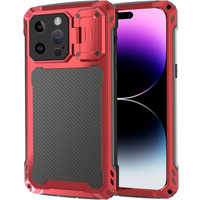 Etui do iPhone 14 Pro, CamShield Case, z podstawką, czerwone / czarne