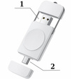 Ładowarka indukcyjna do Apple Watch 1/2/3/4/5/6/7/8/9/10/11/SE/Ultra 1/2/3, Biała