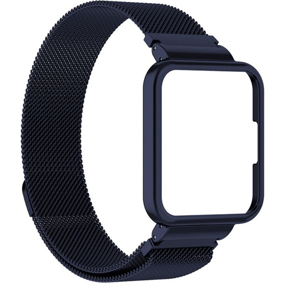 Pasek Bransoleta Milanese z Etui do Xiaomi Redmi Watch 2 Lite, Granatowy