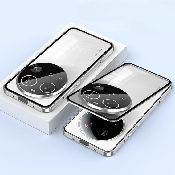 Etui do Xiaomi 15 Ultra, Magnetic Dual Glass, srebrne