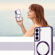 Etui do Samsung Galaxy S21 FE, Electro MagSafe, fioletowe + Szkło na ekran