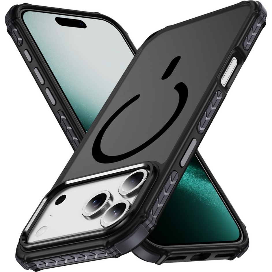 Etui pancerne do iPhone 17 Pro Max, Matt Case, do MagSafe, matowe z czarną ramką