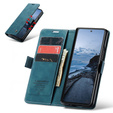 Etui CASEME do Samsung Galaxy Z Fold7 5G, Leather Wallet Case, niebieskie