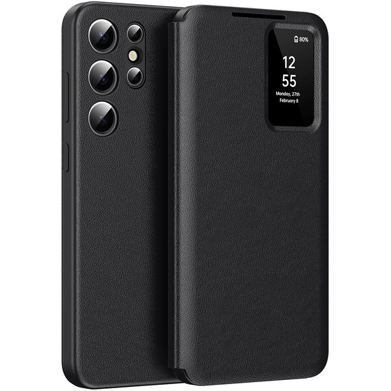 Etui z klapką do Samsung Galaxy S24 Ultra, Smart View Wallet, czarne