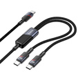 Kabel 2w1 USB-C do USB-C + Lightning Hoco U139 5A 100W 1,2 m – Czarny