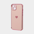 Etui do Apple iPhone 13, Electro heart, różowe rose gold