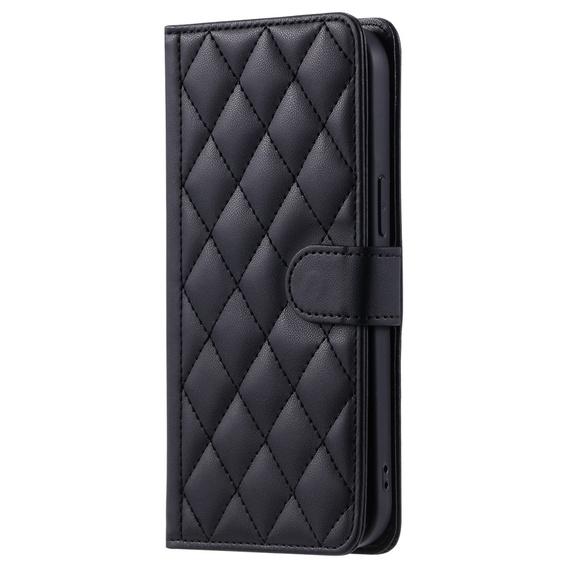 Etui z klapką do Xiaomi Redmi Note 13 Pro 4G / Xiaomi Redmi Note 14S / Xiaomi Poco M6 Pro 4G, Rhombus Crossbody Leather, czarne