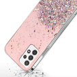 Etui do Samsung Galaxy A13 4G, Glittery, różowe