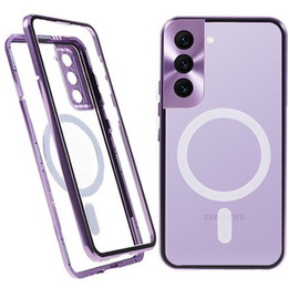 Etui Magnetic Dual Glass MagSafe do Samsung Galaxy S22 Plus, fioletowe
