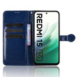 Etui z klapką do Xiaomi Redmi 15 5G / 4G, Wallet Rhombus, niebieskie