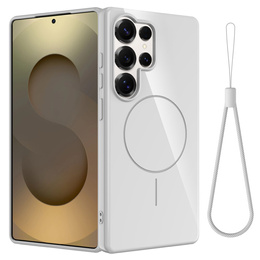Etui do Samsung Galaxy S25 Ultra z paskiem, magnetyczne MagSafe  – białe