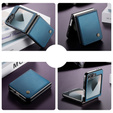 Etui do Samsung Galaxy Z Flip7, CASEME Litchi Leather, niebieskie