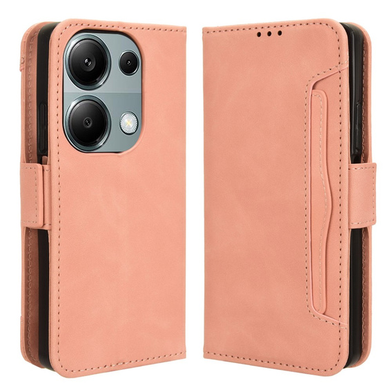 Etui z klapką do Xiaomi Redmi Note 13 Pro 4G / Xiaomi Redmi Note 14S / Xiaomi Poco M6 Pro 4G, Card Slot, różowe